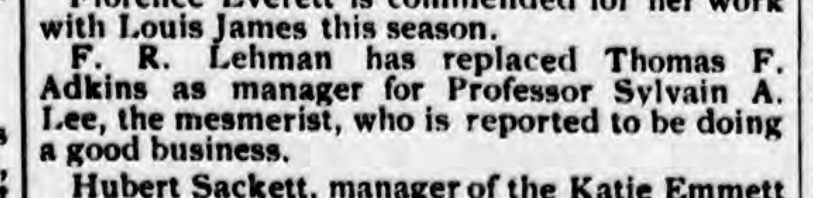 Advertising Ploy Though I Have Found No Concrete Evidence Of It To Date For Sure Thomas F Adkin Ceased Manage Sylvain Lee In November 1895 Advertising Ploy Though I Have Found No Concrete Evidence Of It To Date For Sure Thomas F Adkin Ceased Manage Sylvain Lee In November 1895